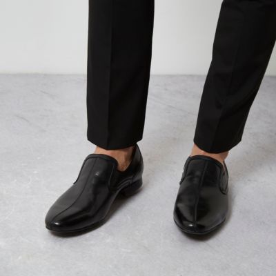 Black smart slip on shoes